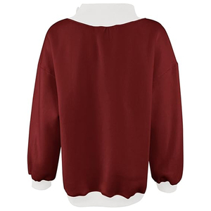 Sudaderas Oversize para Mujer, Cuello Alto, Bloques de Color, Forro Polar, Manga Larga, Holgadas, Casuales, Atuendos de Moda Otoñal, Cómodas y Cálidas - Product Image 5