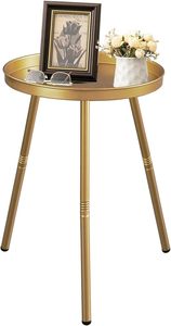 Metal <b>Side</b> <b>Table</b> End <b>Table</b> for Any Room Small <b>Side</b> <b>Tables</b> for Small Spaces Pure Golden Finf with 3 Legged - Product Image 4
