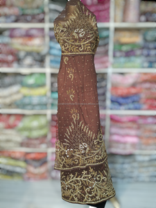 เดรสจอร์จสไตล์แอฟริกันมาใหม่เสื้อคลุมผ้าไหมลายดอกไม้ดีไซน์แบบปักสำหรับทุกฤดูฤดูหนาวฤดูใบไม้ร่วงฤดูใบไม้ผลิ - Product Image 4