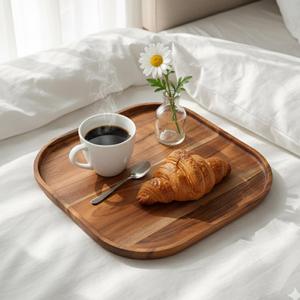 Umweltfreundliches Holz-Serviertablett Wiederverwendbare Küchenplatte für Hotels und Cafés - Product Image 4