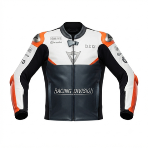 Men’s Cowhide Leather <b>Racing</b> <b>Jacket</b>/Chaqueta MotoCP Style CE Level 2 Armor Motorcycle Track Riding Protective Gear CE - Product Image 1