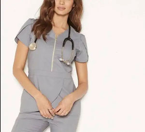 Conjuntos de Uniformes Médicos para Mujer, Color Personalizado, Sólidos, Ecológicos, Ligeros, Cuello en V, Uniformes de Enfermera de Hospital, Jersey de Alta Calidad - Product Image 4