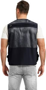 Gilet de pêche multi-poches vert olive pour homme, respirant, fermeture éclair, gilet utilitaire d'extérieur pour adultes - Product Image 5
