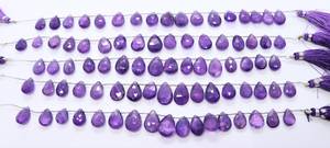 Cuentas de amatista africana natural AAA facetadas en forma de pera, de 9x13 a 11x16 mm, hilo de 8 pulgadas de cuentas facetadas. - Product Image 4