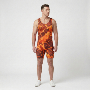Polyester Gym Training Power Lift <b>Weightlifting</b> OEM Service Custom Made Unisex Plus Size Wrestling <b>Singlet</b> Short Breathable - Product Image 6
