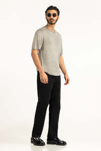 เสื้อยืดผู้ชายฤดูร้อนสั่งทำขายส่ง สีเทาอ่อน คอกลม ผ้าถัก เสื้อยืดผ้าฝ้ายถัก สไตล์มินิมอล ชุดลำลองฤดูร้อน - Product Image 5