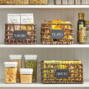 Home and Office Eco-friendly <b>Storage</b> <b>Bins</b> <b>Storage</b> Containers Weave Hyacinth Basket with Chalkboard Label Made in Vietnam - Product Image 3