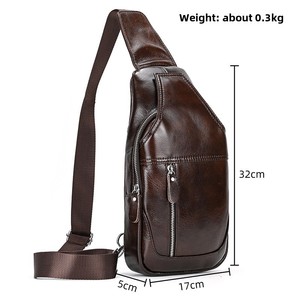 High Quality Vintage Travel First Layer Cowhide Leather Phone <b>Men's</b> Crossbody <b>Shoulder</b> Chest Sling <b>Bag</b> for <b>Men</b>. - Product Image 6