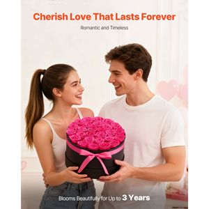 Fiori Eterni: 27 Rose Fresche Conservate in Bouquet Immortale, Confezione Regalo per Compleanno, Consegna per Donne, Accesso Istantaneo Prime - Product Image 3