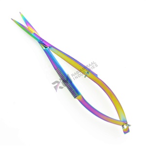RMI Plasma Color Curved Stainless Steel Brow Scissors Sharp Tip Beauty <b>Tool</b> Right Handed <b>Makeup</b> Scissor For Eyebrow Grooming - Product Image 1