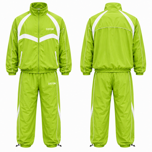 Ensemble de survêtement coupe-vent pour homme Parrot 300 GSM, fermeture éclair intégrale, logo personnalisé, col montant, 100% nylon, vêtements de sport, poches latérales - Product Image 1