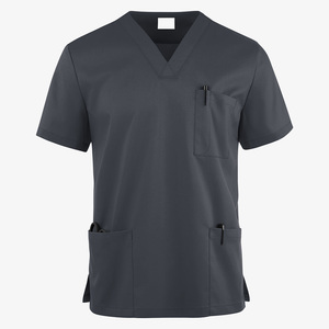 OEM Breathable Medical Nursing <b>Scrub</b> <b>Top</b> Men Dental Uniforms Short Sleeve With Pockets <b>Scrub</b> Jersey For Men - Product Image 3