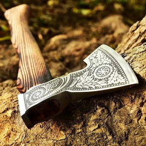 Hache de camping et de survie en acier forgé artisanal de qualité industrielle UA Supplies, manche en bois dur, pour activités de plein air, OEM - Product Image 1