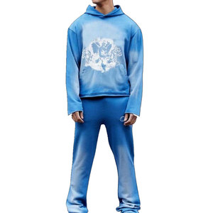 Ensemble de survêtement d'hiver brodé de haute qualité pour hommes, deux pièces, décontracté, sportif, avec logo personnalisé OEM et broderie de luxe - Product Image 1