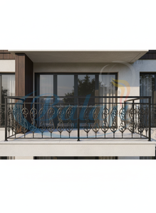 Rampe d'escalier moderne en spirale, robuste, en fonte, sans cadre, pour balcon, épaisseur 10 mm, hauteur 31,75 pouces, résistante à la rouille - Product Image 2