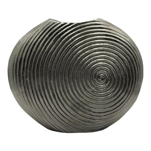 Vase à fleurs en métal de Style campagnard prix compétitif en fonte d'aluminium Top vente Vase circulaire Pot de fleur décoratif décoration de la maison - Product Image 1