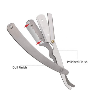 Premium Quality Stainless Steel <b>Straight</b> Shaving <b>Razors</b> Non-Slip Handle Hair Removal Tools for Face Salon Body - Product Image 2