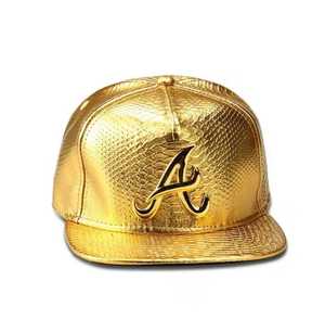 Casquette Snapback Dorée Métallique avec Logo Personnalisé Unisexe Style Urbain Décontracté Tissu Courant pour Adultes - Product Image 3