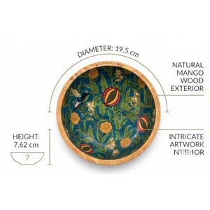 Premium Teak Wood Fruit Bowl Hand-Inlaid Brass Wholesale Moradabad - Product Image 4