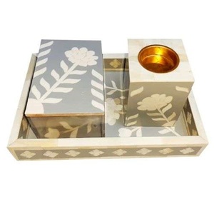 Nouveau motif géométrique fait à la main noir et blanc Bakhoor brûleur plateau et boîte à prix abordable par ZAM ZAM IMPEX - Product Image 2