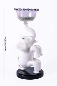 Figurine de chameau en verre soufflé à la main, artisanat en verre de Murano avec base verte, hauteur 13 cm - Product Image 2
