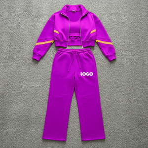 Conjunto Deportivo Premium Personalizable para Mujer, Ligero y Duradero, en Tejido de Felpa, Diseño Vintage Sólido, Estilo Urbano, 2 Piezas - Product Image 4
