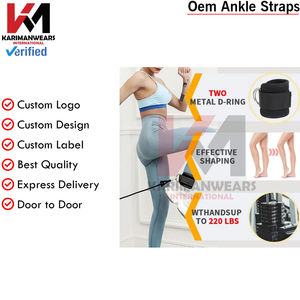 Wholesale Professional Ankle Straps Anti <b>Slip</b> Interior Grip for Stable Leg Exercises Custom Printed Logo Gym Supplies - Product Image 5