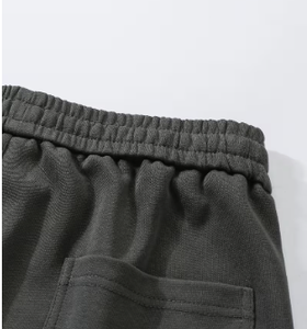 <b>Men's</b> Dark Grey Wide Leg Pants Elastic Waist Drawstring <b>Loose</b> Casual <b>Trousers</b> - Product Image 6
