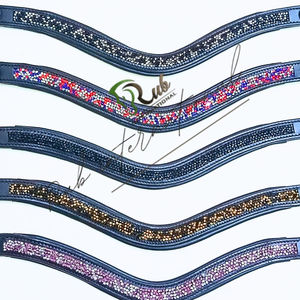 Correa de Cuero en Forma de U Hecha a Mano, Cómoda y de Alta Calidad, con Cristales Shamballa Coloridos, Accesorios de Lujo para Caballos - Product Image 1