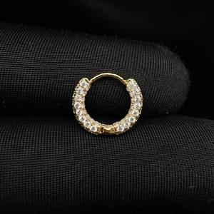 Glamorous Lab Grown Diamond Five Row Hoop In Solid 14K Gold For <b>Helix</b> And Cartilage Jewelry - Product Image 3