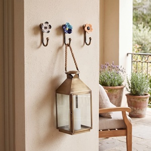 Handmade Ceramic Flower Wall Hooks Set of 3 Decorative Metal Hooks for Coat <b>Towel</b> Key Entryway Bedroom <b>Bathroom</b> Home Decor - Product Image 3