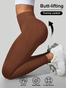 Pantalones de Yoga con Efecto Levanta Glúteos sin Costuras para Mujer |   Leggings Deportivos Ligeros de Poliéster y Elastano |   Leggings a la Moda Resistentes a las Sentadillas - Product Image 6
