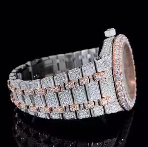 นาฬิกาข้อมือผู้ชาย Velocity Ice Quartz Moissanite Diamond ดีไซน์หรูหรา สปอร์ต โดดเด่น ระยิบระยับ - Product Image 4