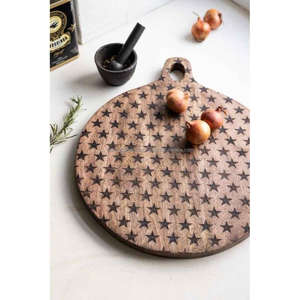 ถาดสำหรับเสิร์ฟคุกกี้ซานต้าแบบกลมถาดไม้อะคาเซียและถาดพร้อมที่จับสำหรับเขียงสไตล์คริสต์มาสและวันหยุด - Product Image 3