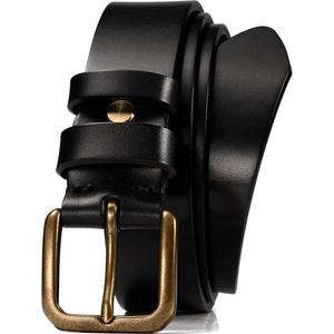 Ceinture homme en cuir de buffle premium, cuir pleine fleur véritable, boucle classique rétro, durable, ceinture décontractée et habillée. - Product Image 2