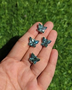 4 piezas de moissanita azul con corte de mariposa, brillante, de forma elegante, hecha a mano para pendientes. - Product Image 5