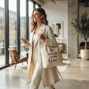 <b>Drawstring</b> Printed Jute <b>Canvas</b> Tote <b>Bag</b> Eco Friendly Large Capacity Custom Size Quote Lettering Shoulder Handbag Shopping - Product Image 6