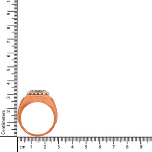 King Art Diamond <b>Men's</b> Band <b>Ring</b> Premium Rose Gold Square Diamond Cluster <b>Ring</b> <b>for</b> <b>Men</b> Elegant Geometric Signet Style - Product Image 4