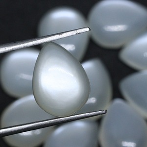 Piedra Lunar Blanca Natural en Forma de Pera, Cabujón Pulido de 7MM 9MM, Gemas Sueltas Certificadas por Terceros para Fabricación de Joyas al por Mayor - Product Image 2