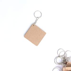 Wooden <b>Square</b> Keychain Blanks for DIY Craft Plain Wood Sheet <b>Key</b> Chains for Painting Decoupage Resin Art Custom Decoration - Product Image 3