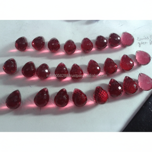 Gotas Facetadas de 14*20mm, Piedra de Vidrio Sintético Rosa, Tratada con Calor, Certificada por IGI, con Juego de Color Blanco, Azul, Verde, Rojo, Rosa, Calidad 5A - Product Image 2