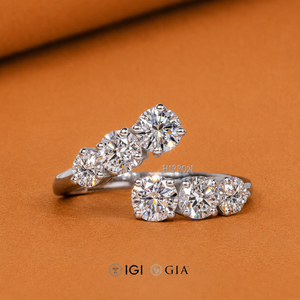 1.50TW Round Cut Lab Grown Engagement Ring,Diamond <b>Wrap</b> Ring,Bypass <b>Wedding</b> Ring,Unique Diamond Ring <b>For</b> Women,Anniversary Ring - Product Image 1