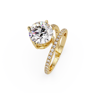 Anillo de compromiso de lujo con diamante solitario redondo de 1, 2 o 3 quilates, certificado IGI, cultivado en laboratorio, para mujer, en oro puro de 14K o 18K. - Product Image 2