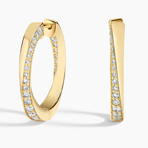 Pendientes de Aro de Oro Amarillo con Diamantes para Mujer, Corte Brillante Redondo, Color G, Diamantes Cultivados en Laboratorio, Joyería Clásica para Uso Diario - Product Image 6