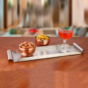 Silver Plated Stainless Steel Serving tray Elegant For Drink Pastry Snacks Dry Fruit Server Tray <b>Small</b> Storage Severe For Sale - Product Image 1