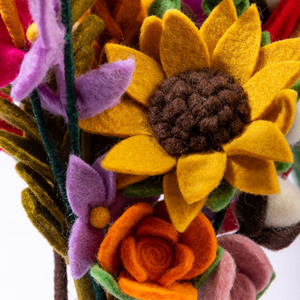 Tiges florales en feutre colorées, bouquet de fleurs artificielles, feuillage artisanal pour la décoration de la maison, bricolage, fête de mariage - Product Image 2