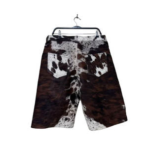 Pantalones Cortos de Cuero de Vaca con Pelo para Hombre, Estilo Vaquero Occidental, Diseño de Diseñador, Ropa Urbana de Verano - Product Image 3