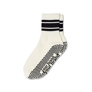 Calcetines Cómodos de Algodón y Poliéster con Spandex para Mujer, Tejidos con Rayas Personalizadas, Jacquard, Antideslizantes, Gruesos, para Pilates, Yoga, Ejercicio Diario - Product Image 1