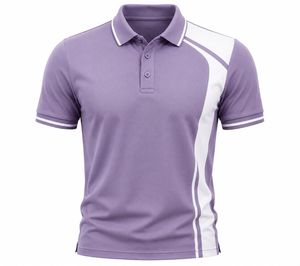Polo de Manga Corta para Hombre, Color Beige con Bloques de Color, Tejido de Punto, Secado Rápido, Estilo Casual - Product Image 3