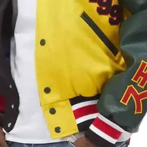 Chaqueta Varsity Letterman de lana personalizada para hombre con parches y etiquetas de logotipos bordados de color personalizado de cuero real para ropa de invierno - Product Image 3